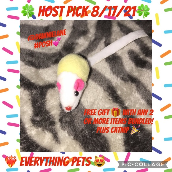 Yellow rattle sound catnip mouse w/ catnip - Picture 6 of 6